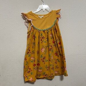 Matilda Jane Mustard Floral Kids Dress
